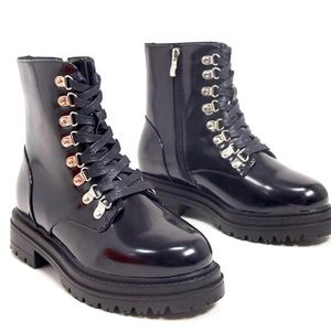 Raid at ASOS Moto combat boots patent 11 wide
